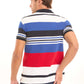 Casual Polo Shirt with Unbalanced Stripes