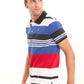 Casual Polo Shirt with Unbalanced Stripes