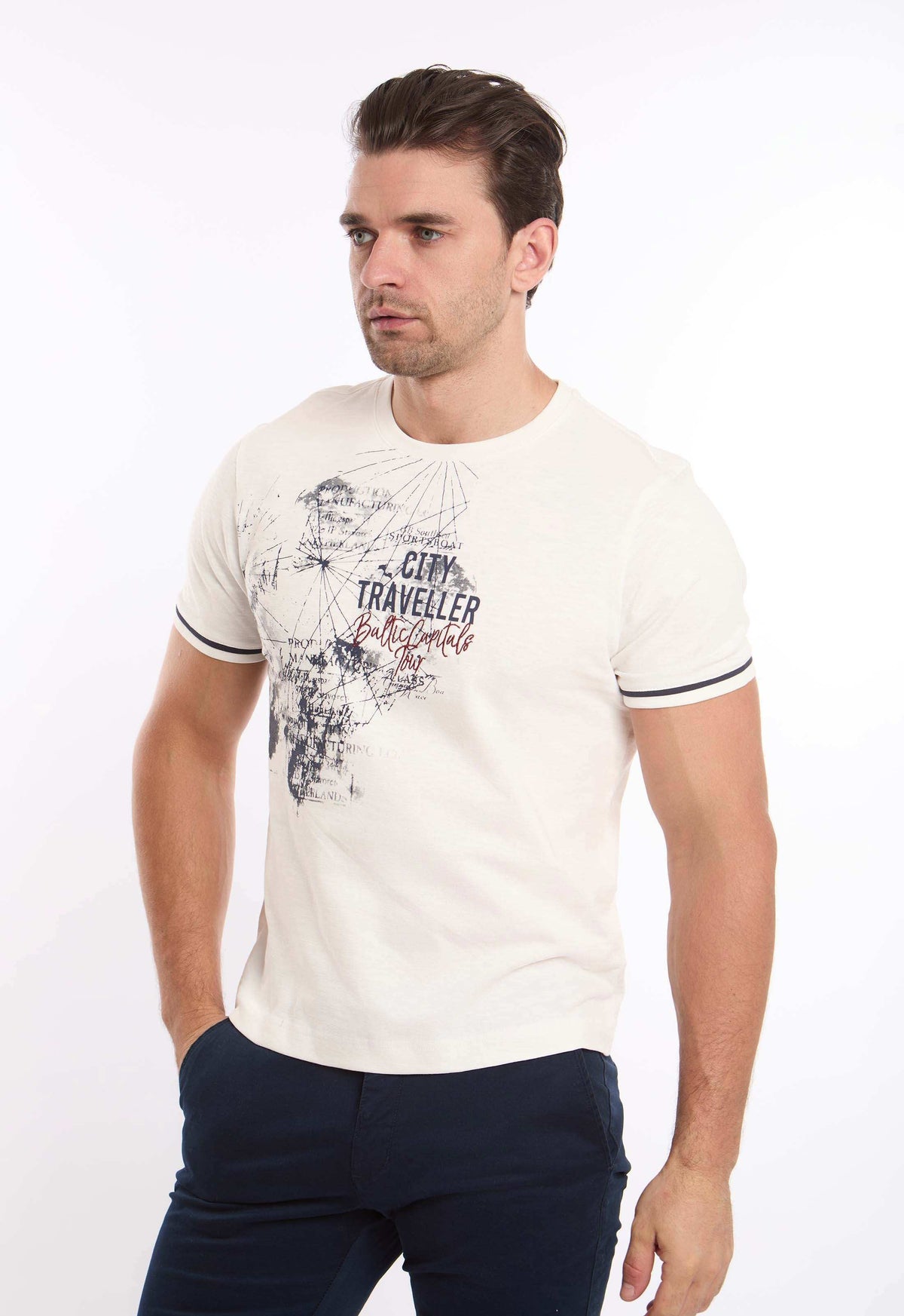 Short Sleeves Printed "City Traveller" Tee
