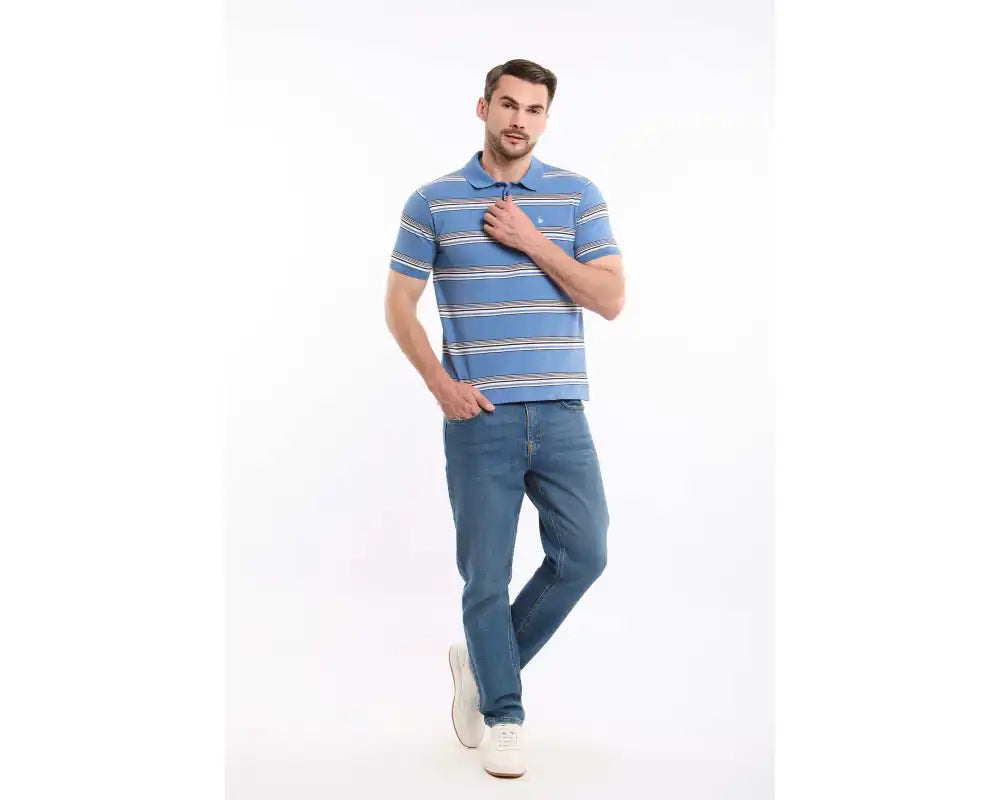 Striped Short Sleeves Elegant Polo Shirt