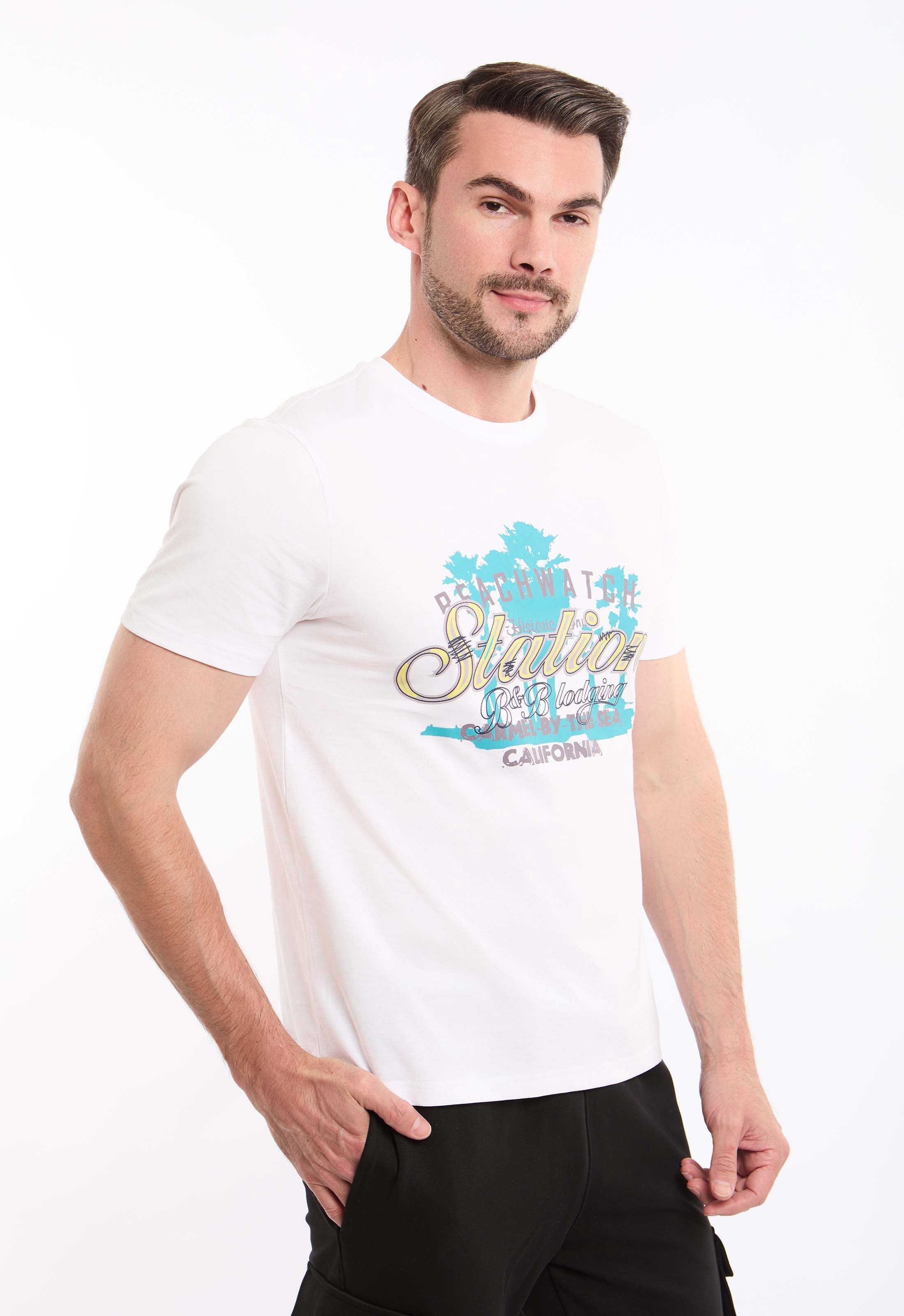 Printed Summer Tee with Crew Neck