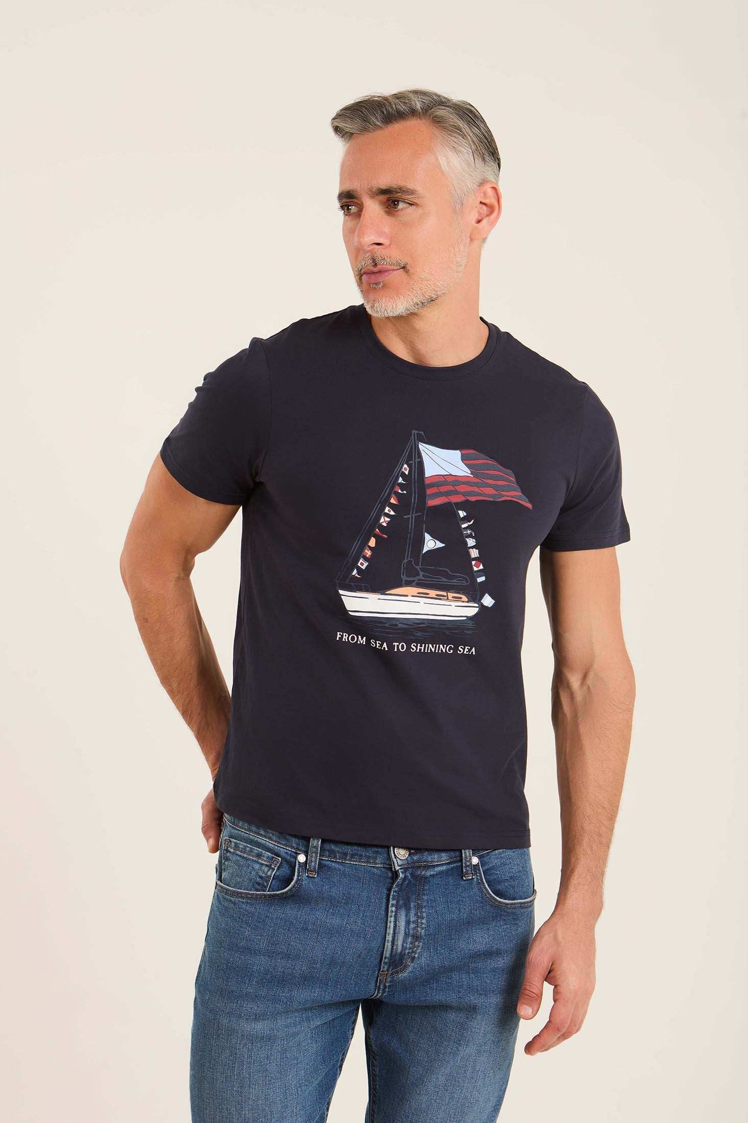 Printed Boat Casual Short Sleeves Tee