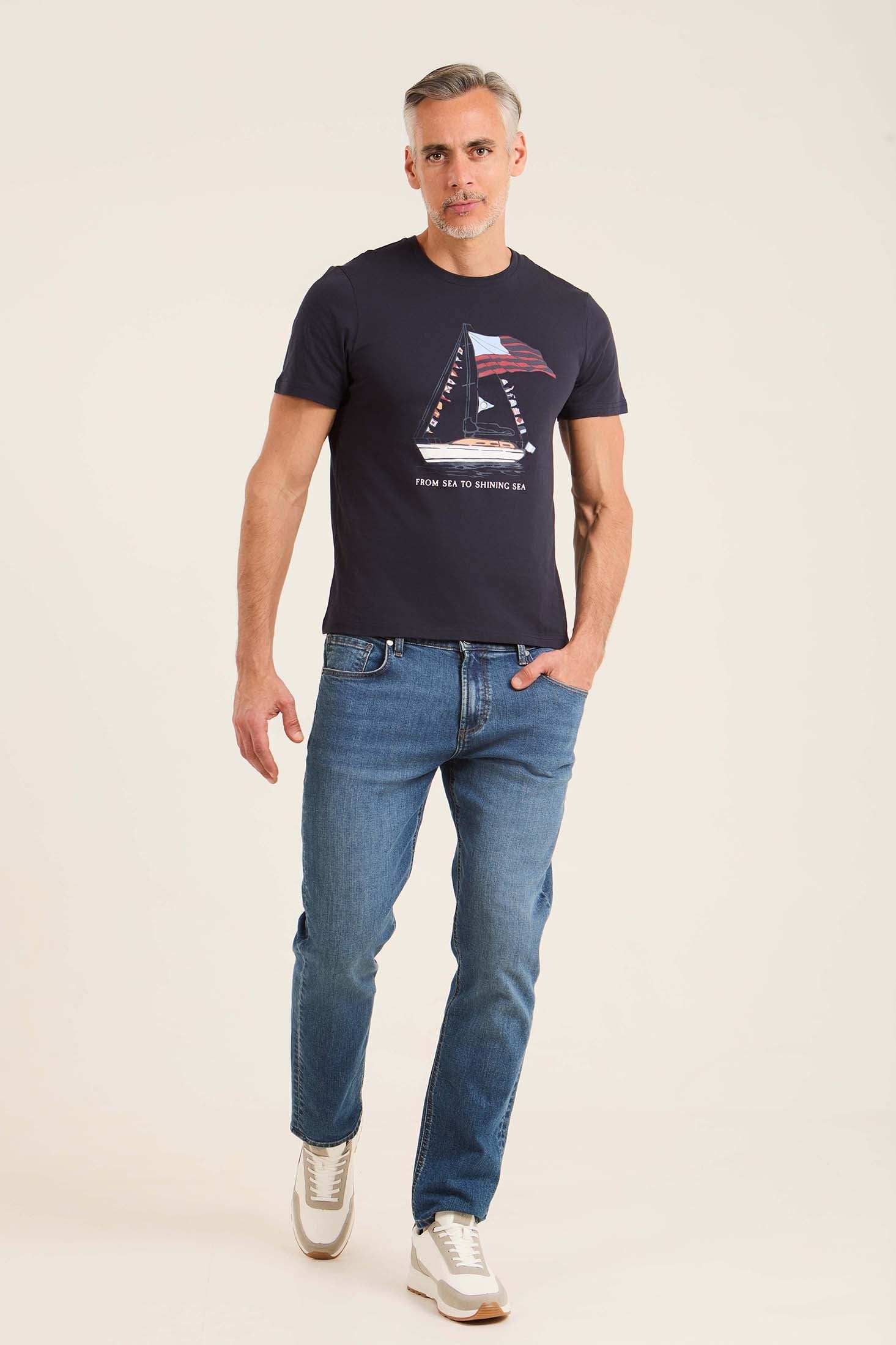 Printed Boat Casual Short Sleeves Tee