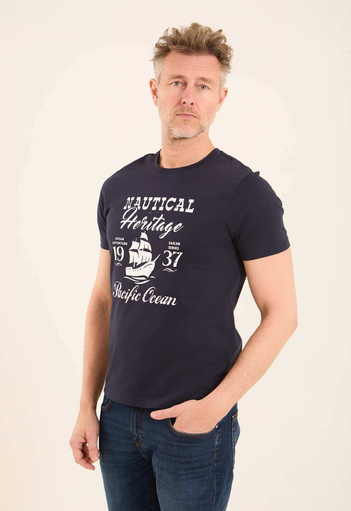 Slip On Comfy Tee with "Pacific Ocean" Print