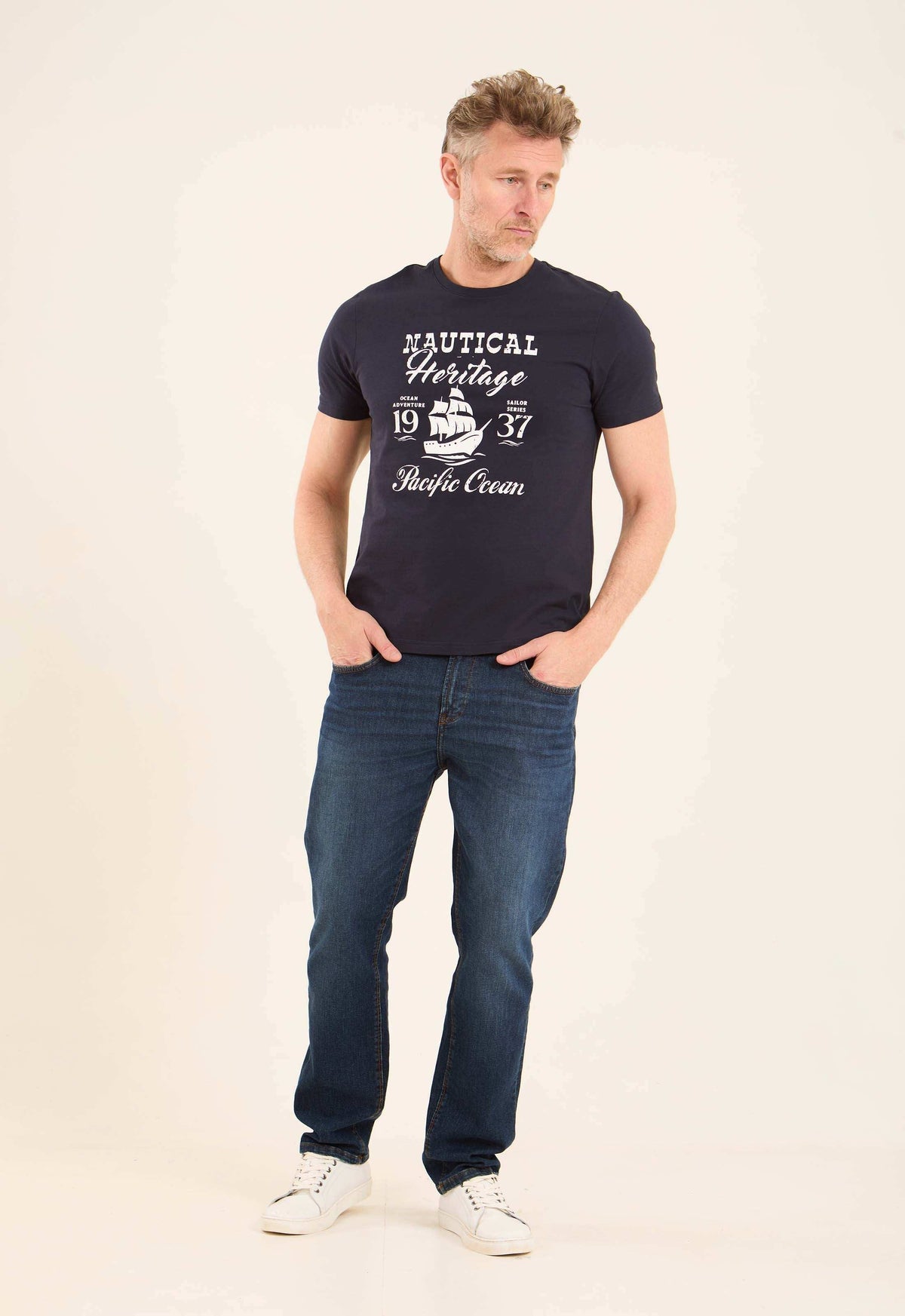 Slip On Comfy Tee with "Pacific Ocean" Print