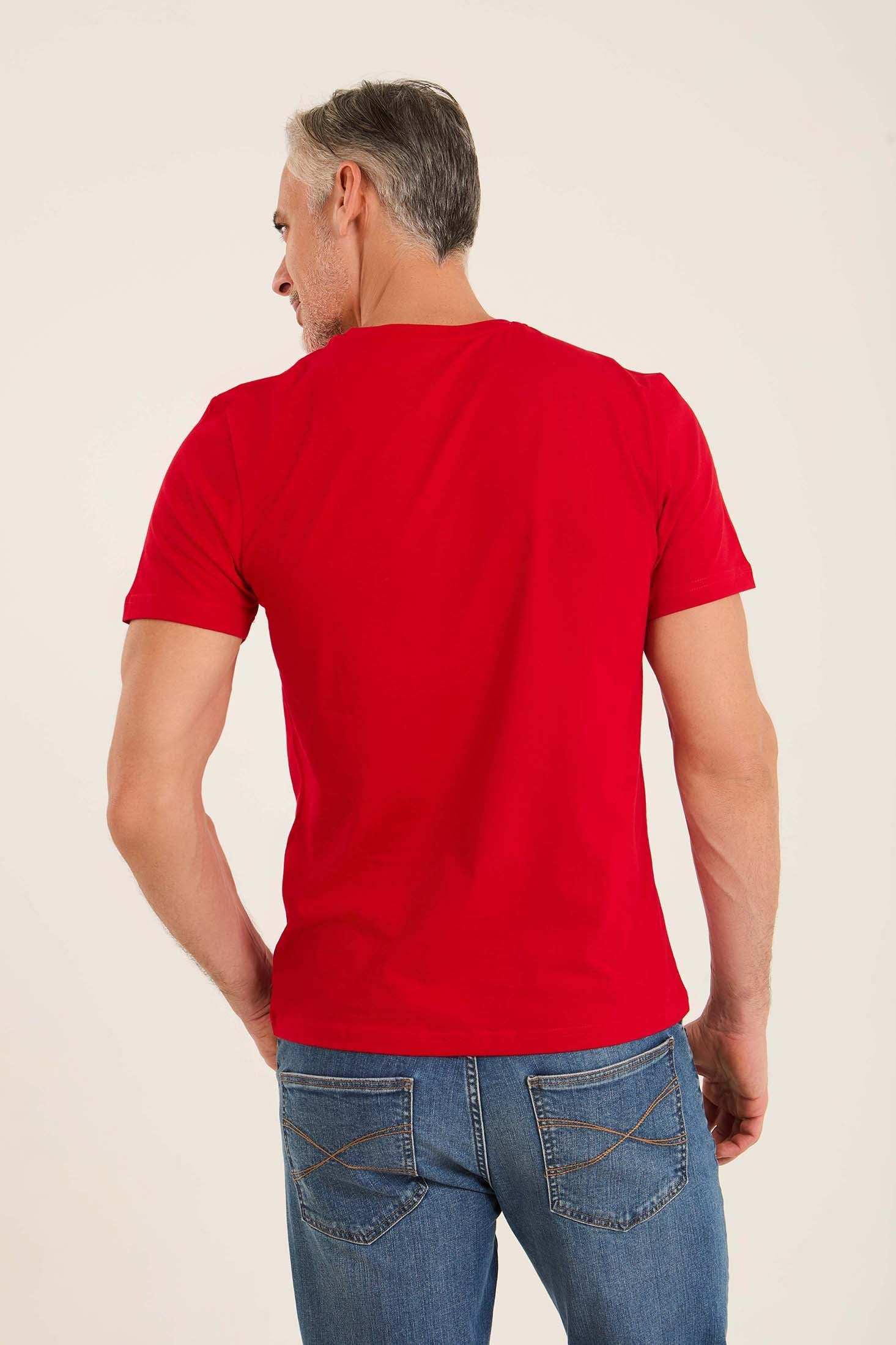 تيشيرت عادي برقبة مستديرة بطبعة شاطئ