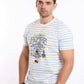 Slip On Stripes & Front Print Summer Tee