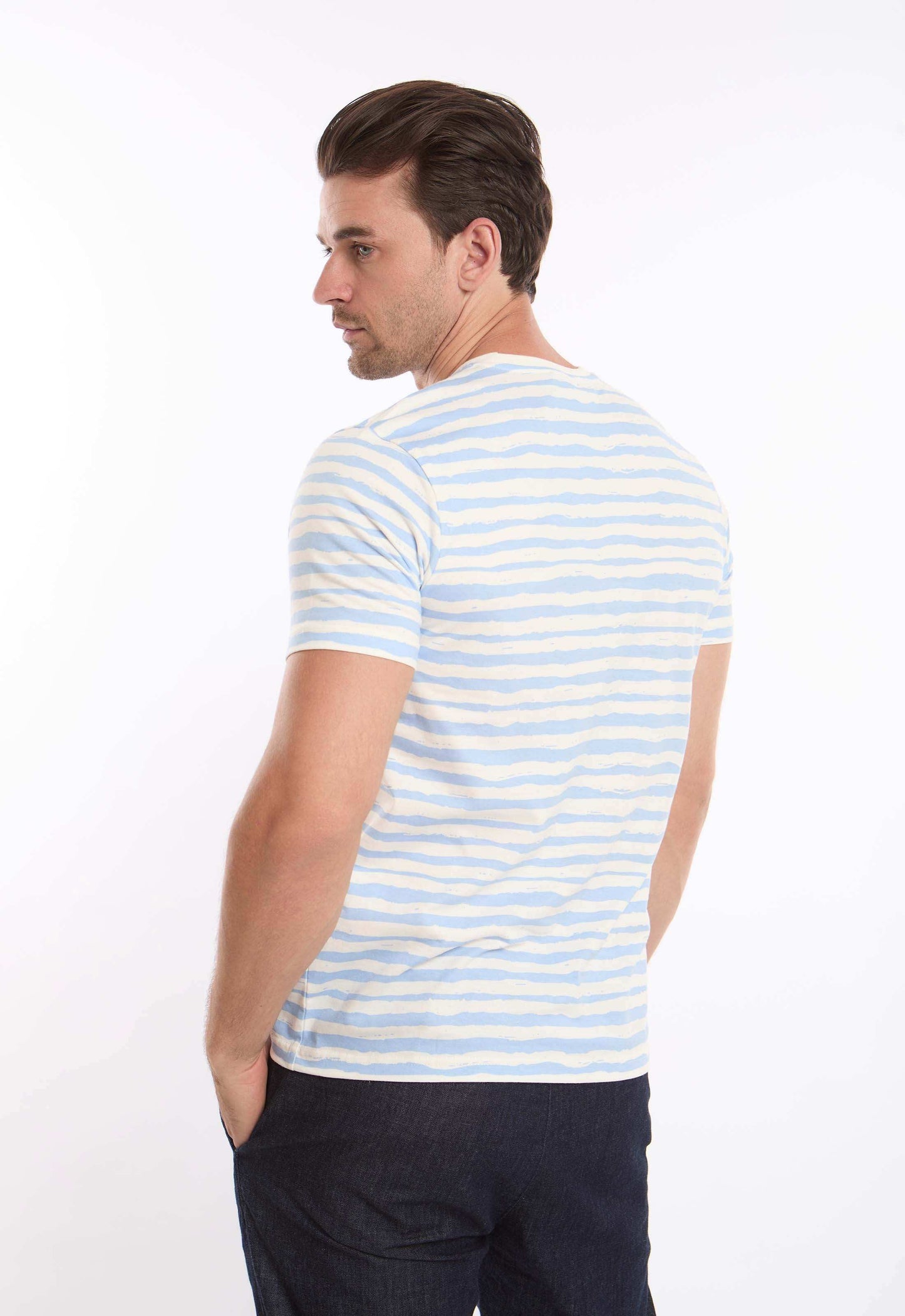 Slip On Stripes & Front Print Summer Tee