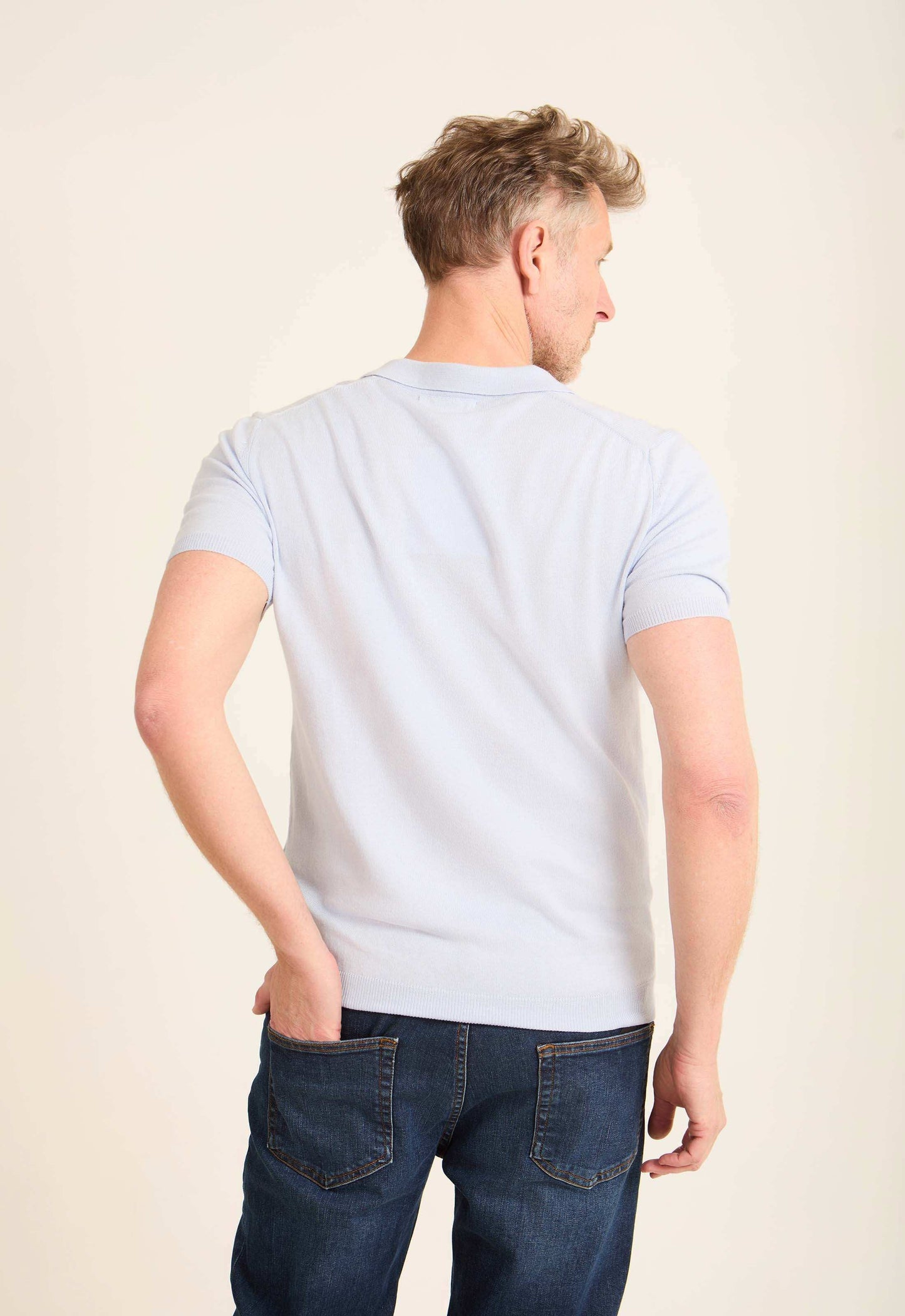 Ribbed Short Sleeves Regular Polo Shirt