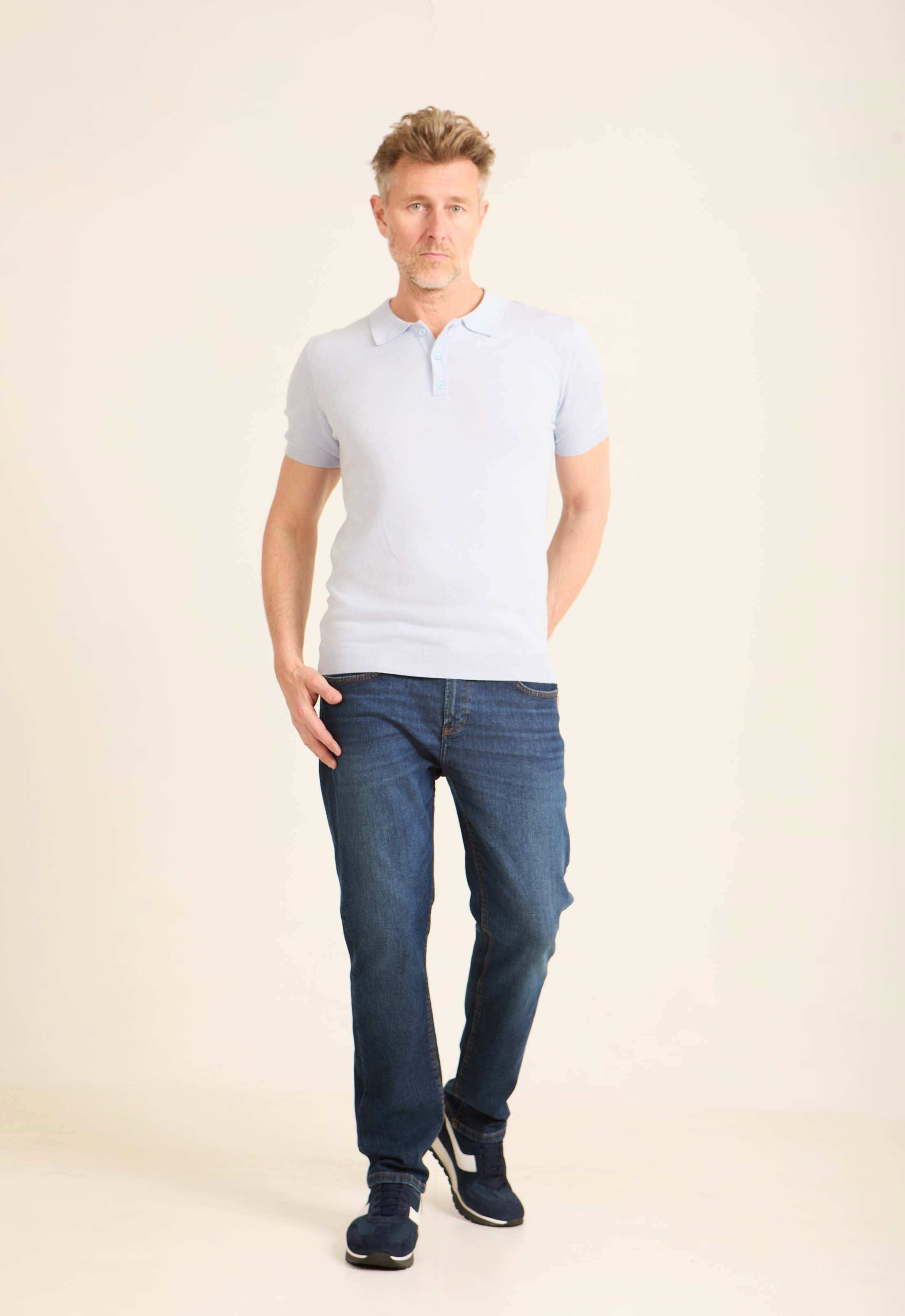 Ribbed Short Sleeves Regular Polo Shirt