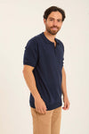Ribbed Short Sleeves Regular Polo Shirt