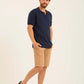 Ribbed Short Sleeves Regular Polo Shirt