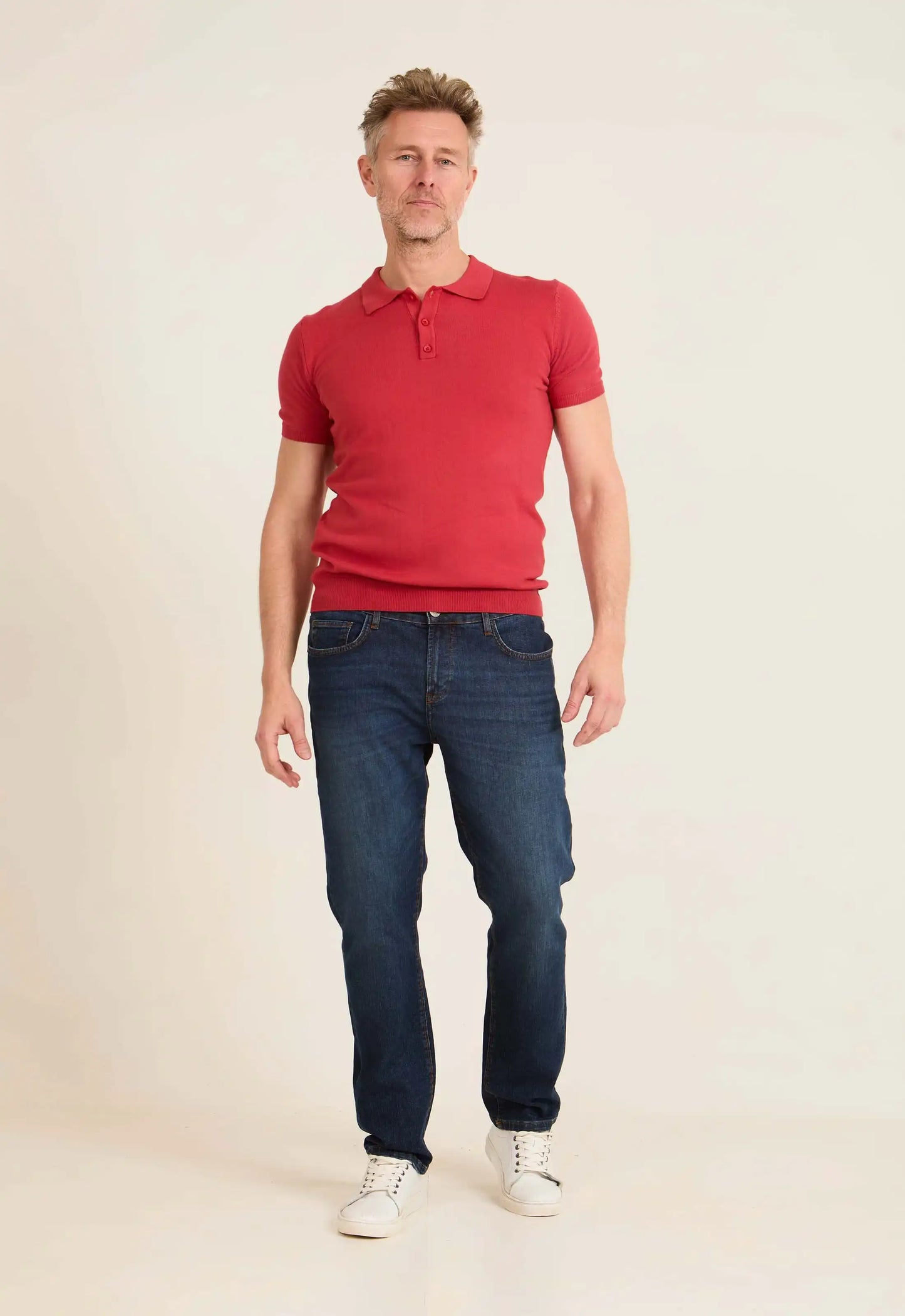 Ribbed Short Sleeves Regular Polo Shirt
