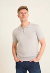 Ribbed Short Sleeves Regular Polo Shirt