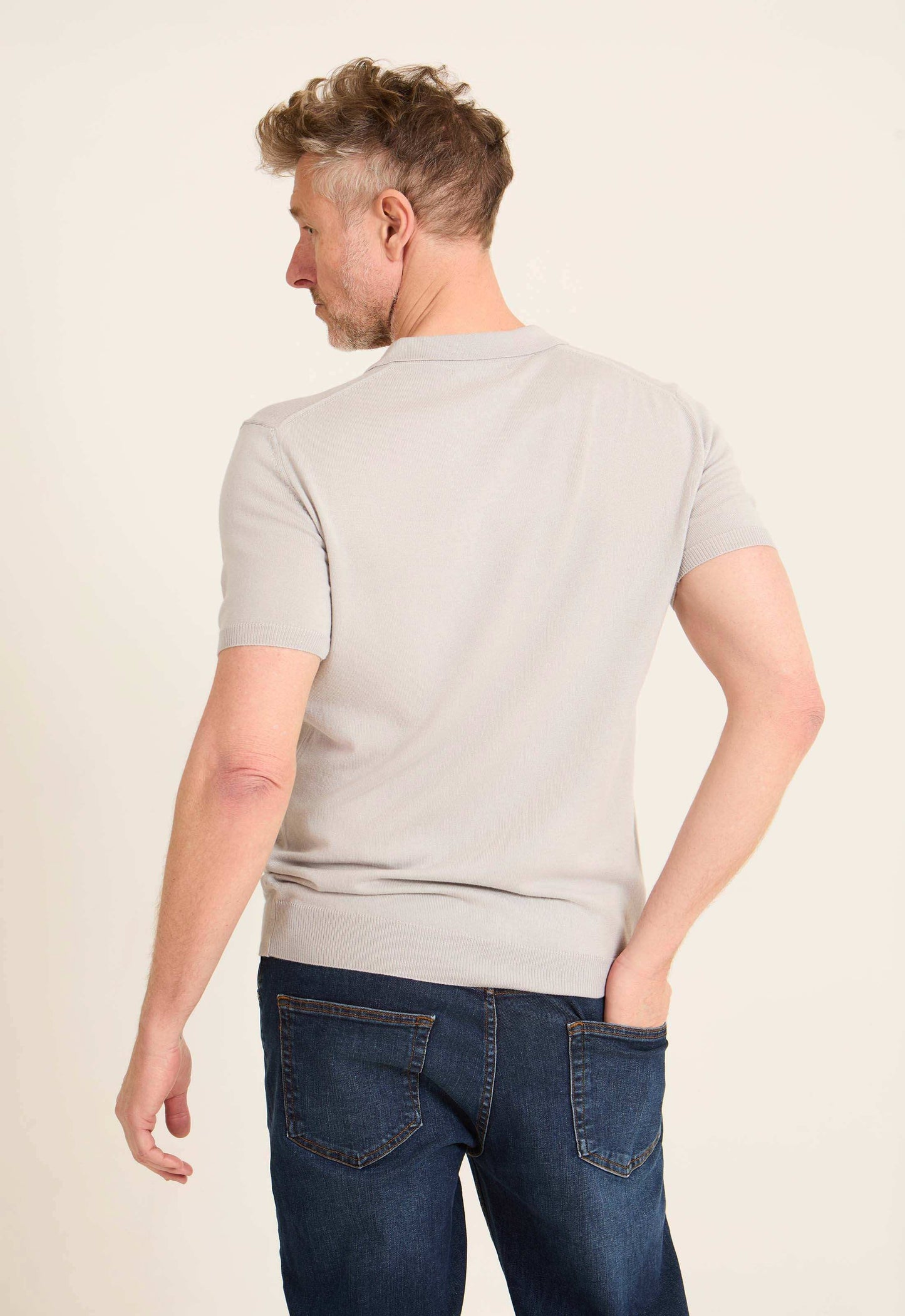 Ribbed Short Sleeves Regular Polo Shirt