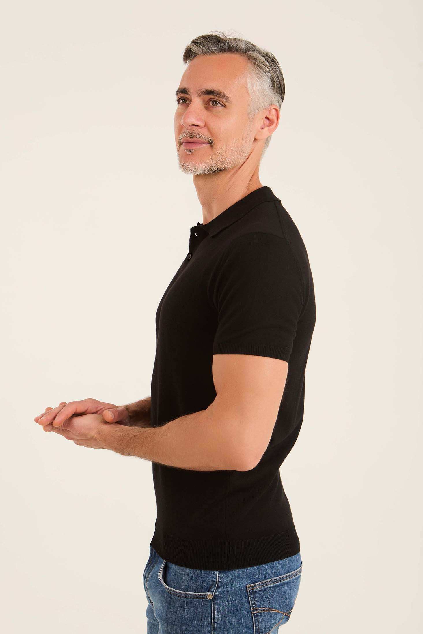 Ribbed Short Sleeves Regular Polo Shirt