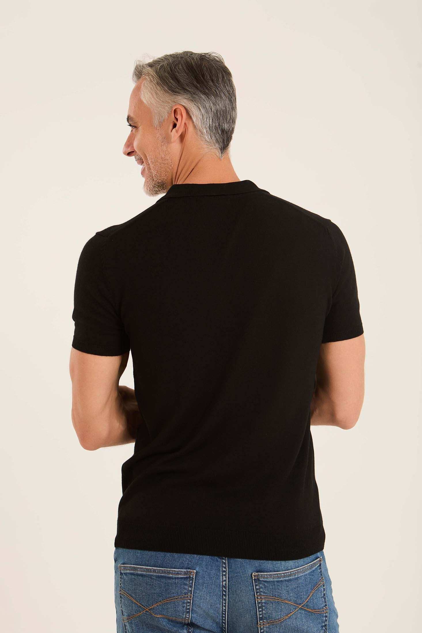 Ribbed Short Sleeves Regular Polo Shirt