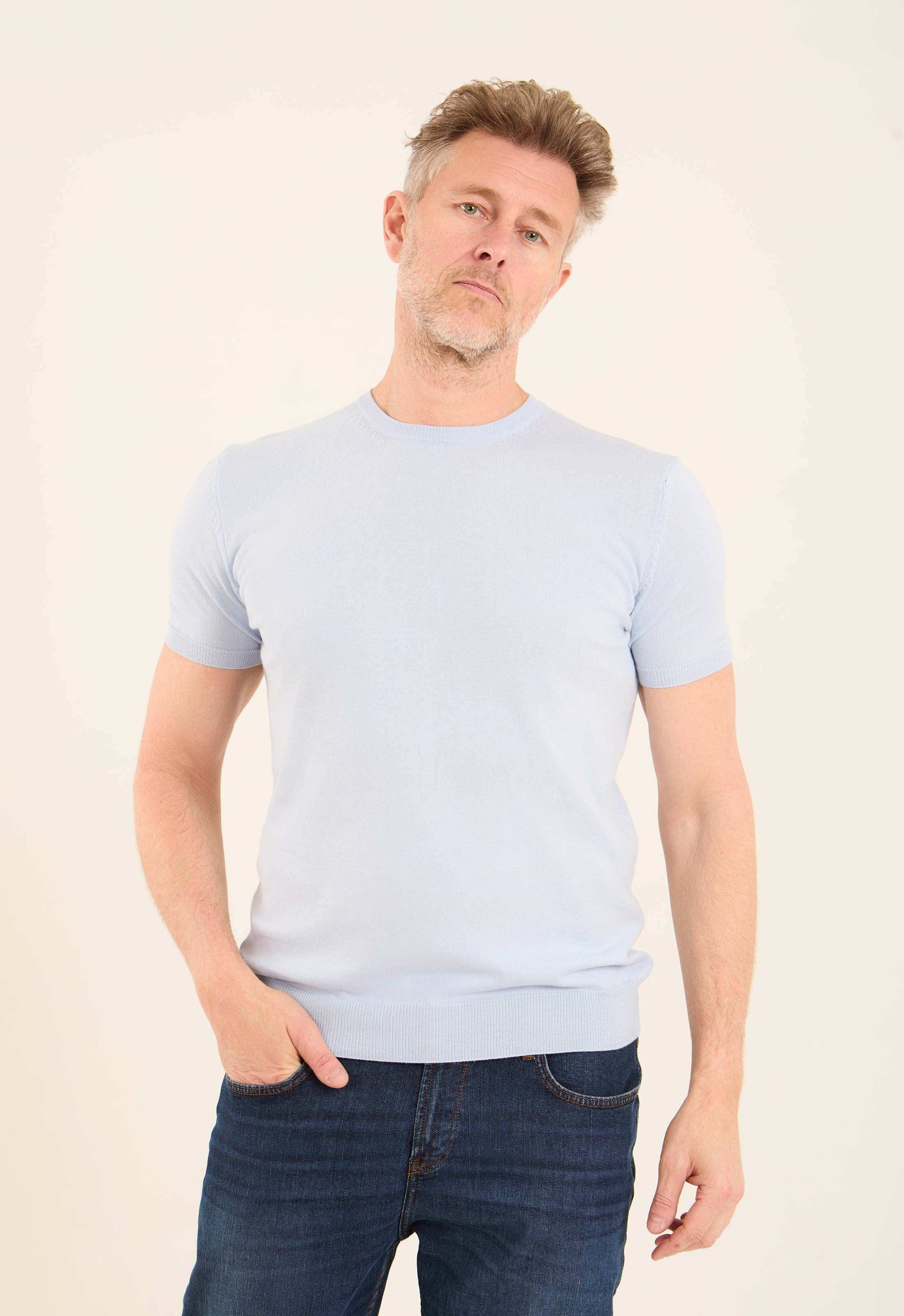 Ribbed Neck & Sleeves Regular Fit Tee
