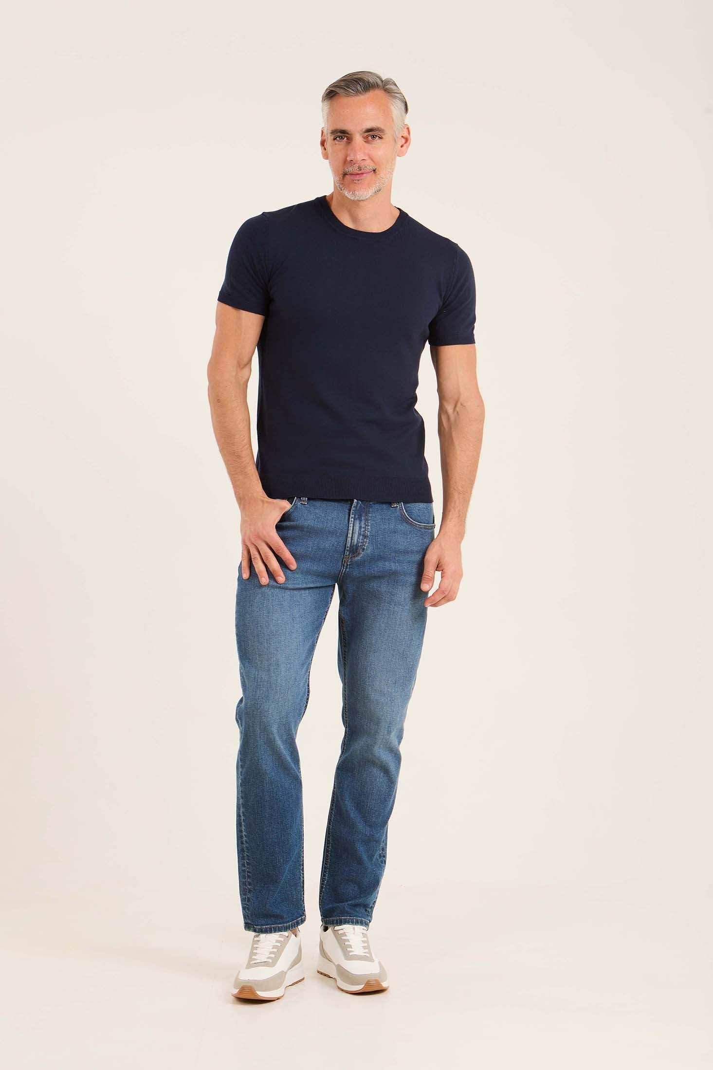 Ribbed Neck & Sleeves Regular Fit Tee