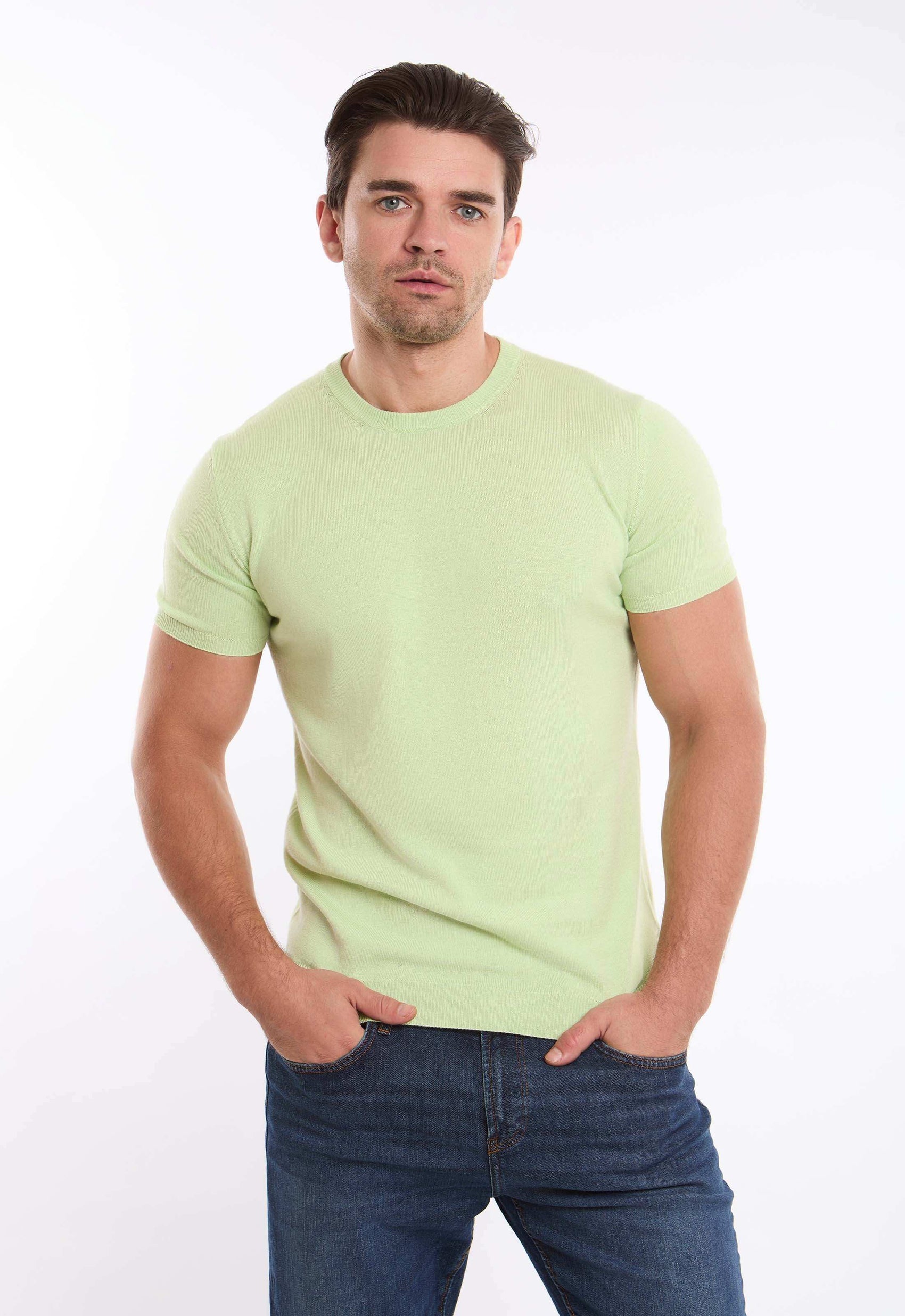 Ribbed Neck & Sleeves Regular Fit Tee
