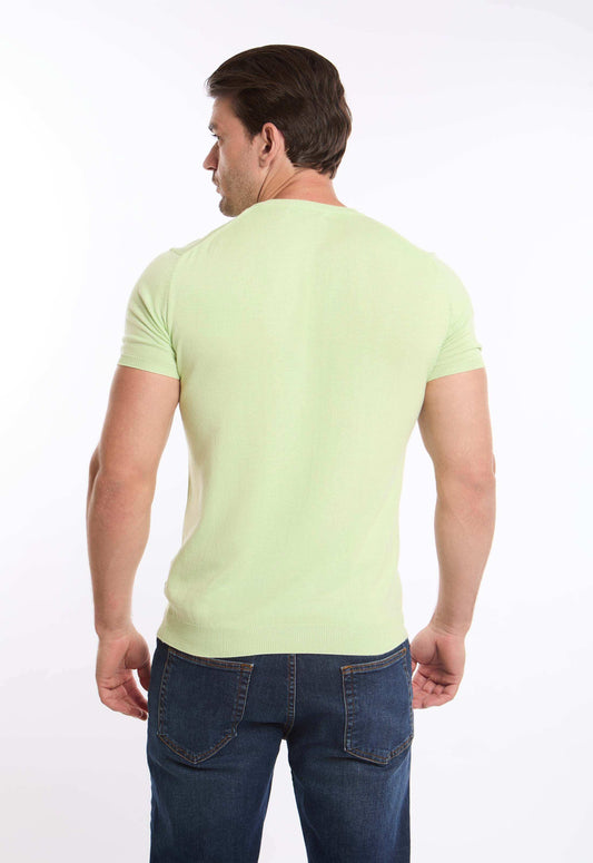 Ribbed Neck & Sleeves Regular Fit Tee
