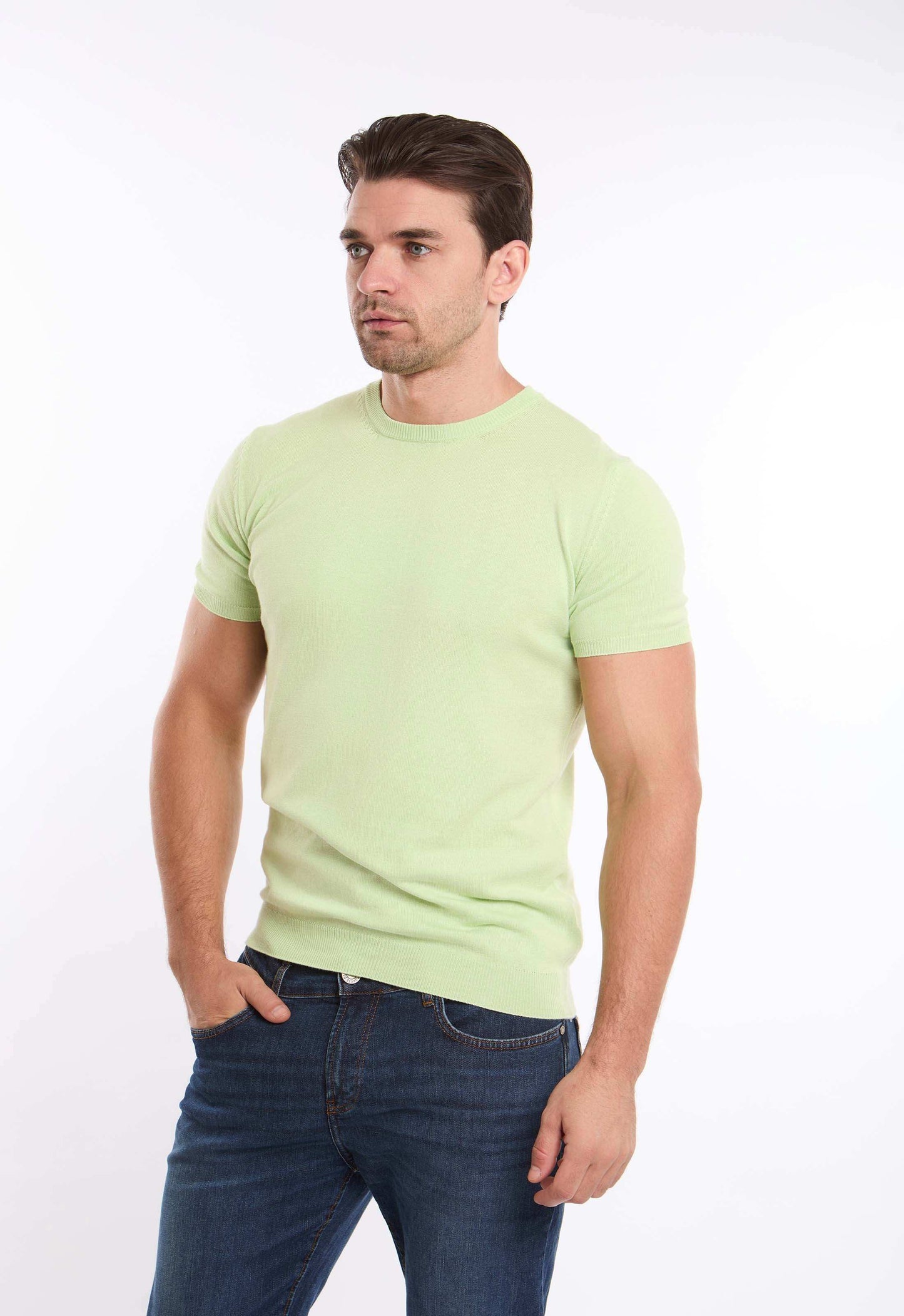 Ribbed Neck & Sleeves Regular Fit Tee