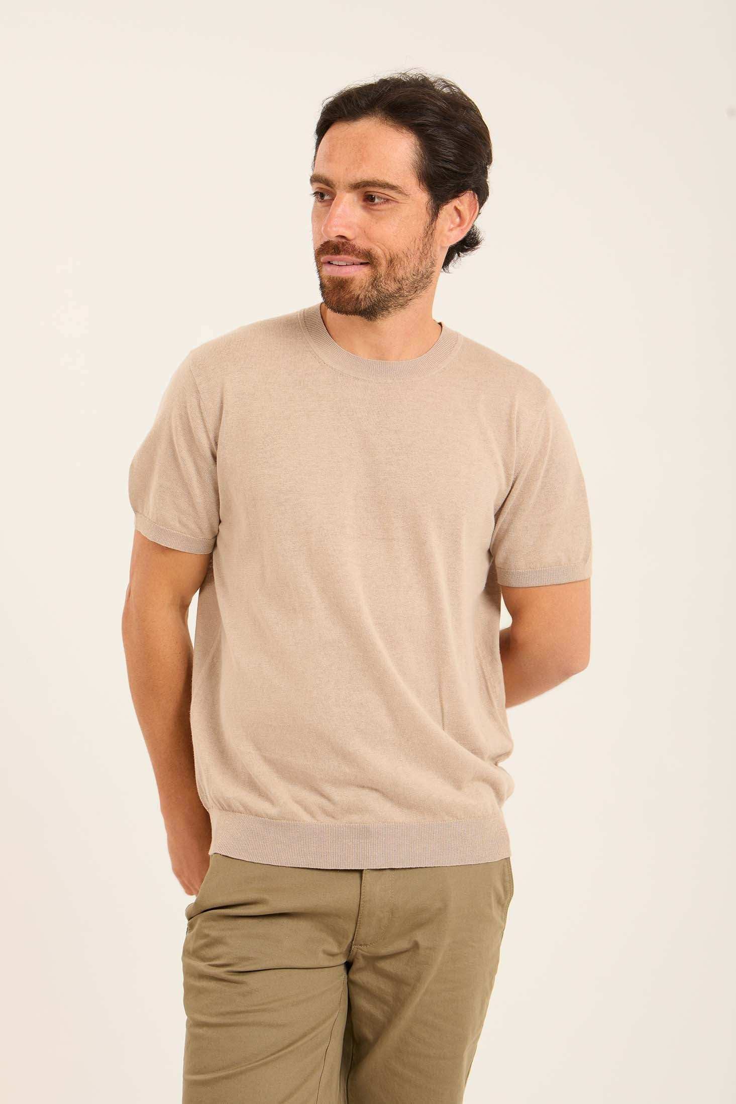 Short Sleeves Textured Tee with Hem