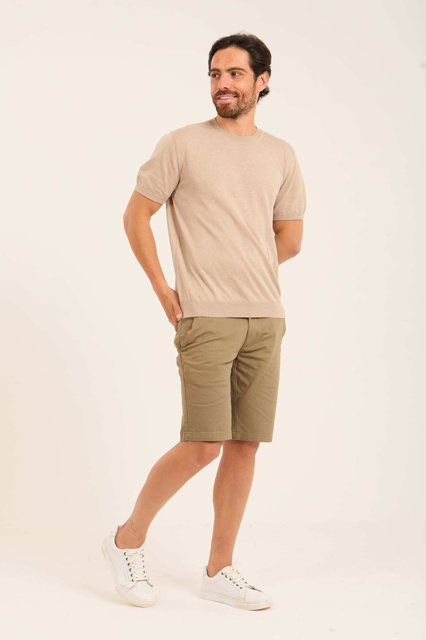 Short Sleeves Textured Tee with Hem