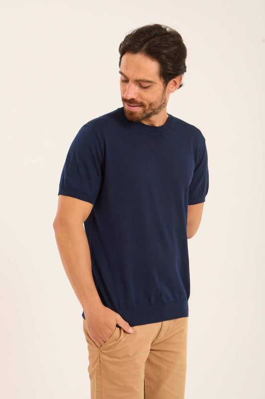 Short Sleeves Textured Tee with Hem