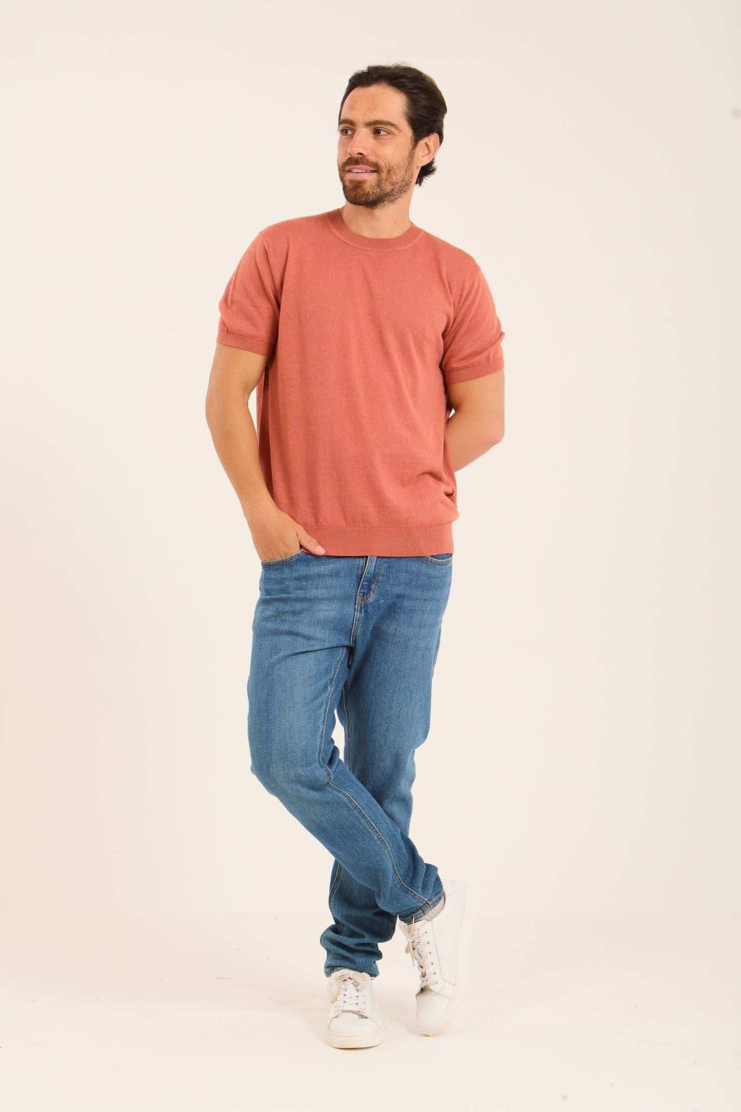 Short Sleeves Textured Tee with Hem