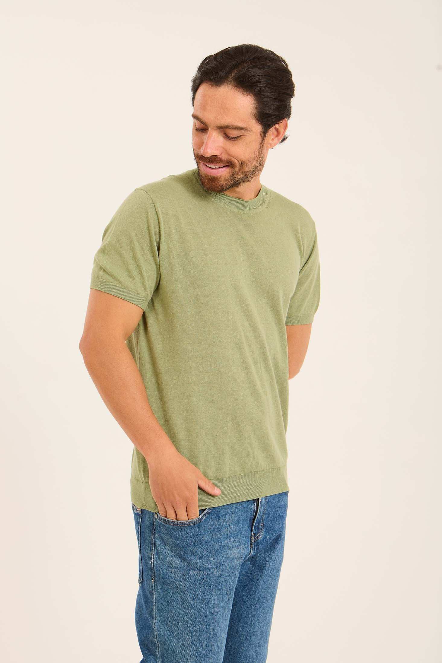 Short Sleeves Textured Tee with Hem