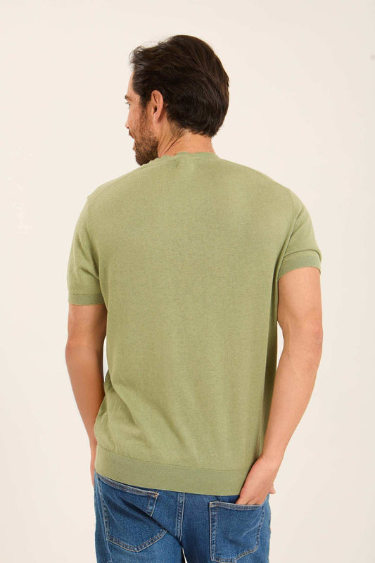 Short Sleeves Textured Tee with Hem