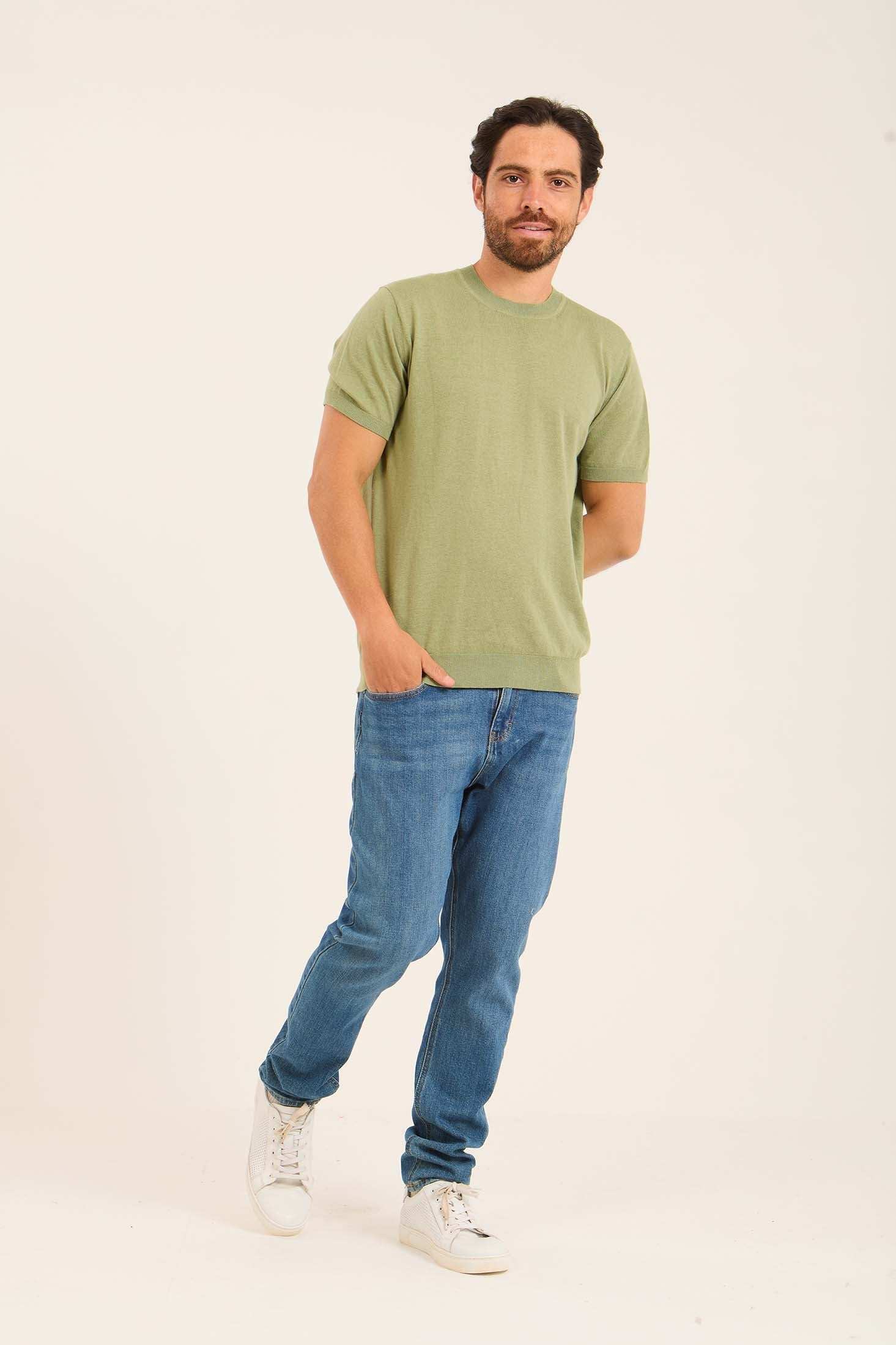 Short Sleeves Textured Tee with Hem