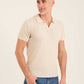 Perforated Striped Slip On Polo Shirt