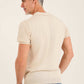 Perforated Striped Slip On Polo Shirt