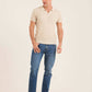 Perforated Striped Slip On Polo Shirt