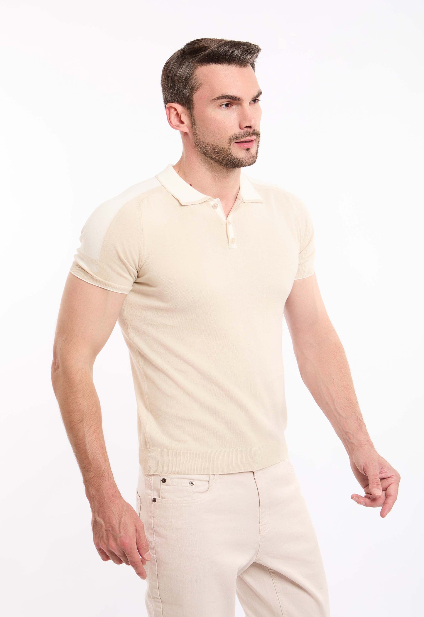 Men Polo   Shirt Beige