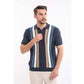 Striped Short Sleeves Buttoned Polo Shirt