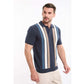 Striped Short Sleeves Buttoned Polo Shirt