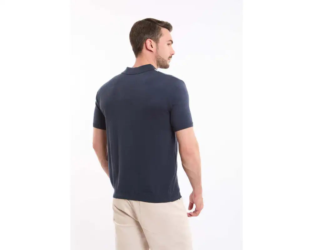 Striped Short Sleeves Buttoned Polo Shirt
