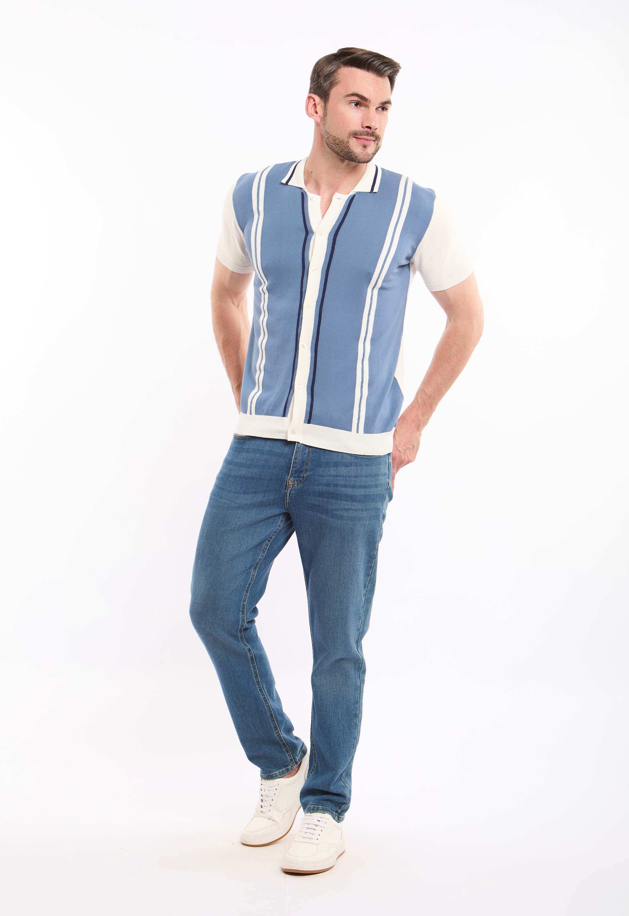 Turn Down Collar Striped Winter Shirt