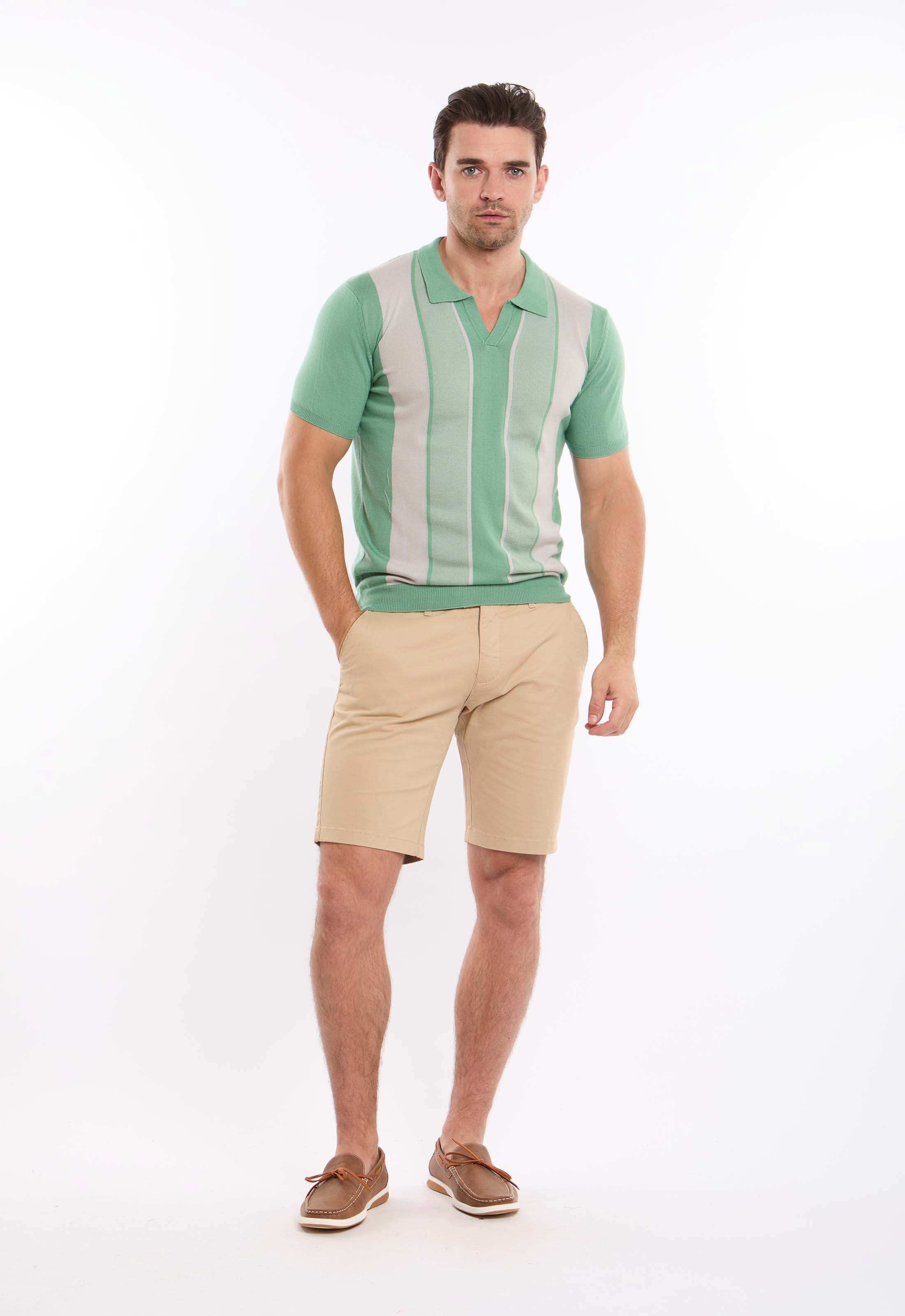 Wide Stripes Slip On Tricote Polo Shirt