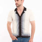 Striped Revere Collar Knitted Shirt