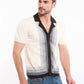 Striped Revere Collar Knitted Shirt
