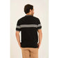 Casual Striped Chest Zipped Polo Shirt