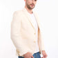 Linen-Cotton Cropped Tailored Blazer