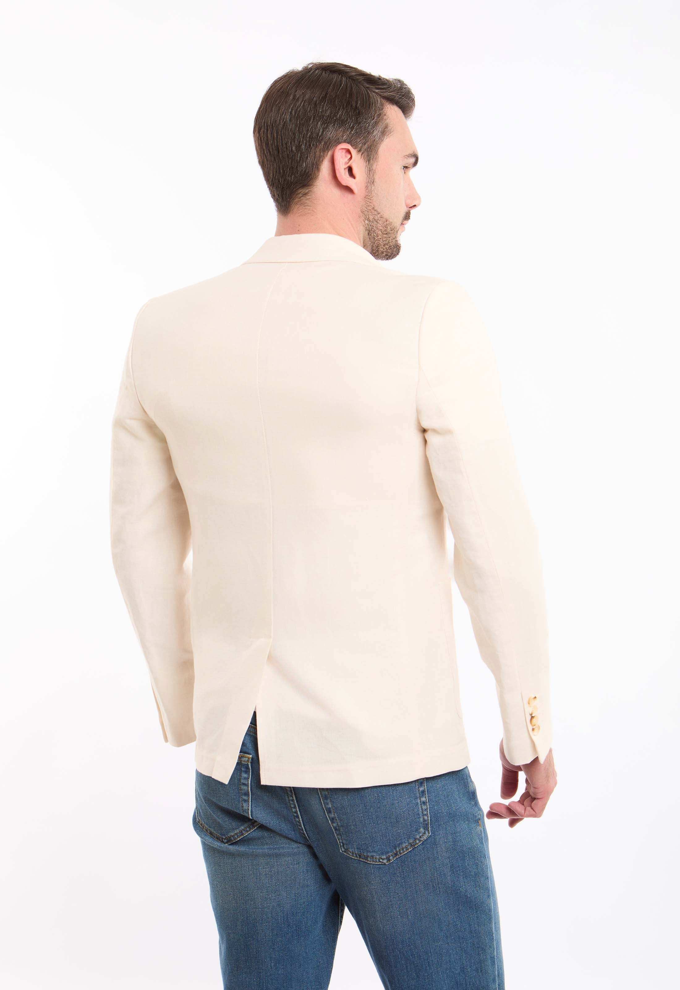 بليزر مصمم قصير كتان-قطن