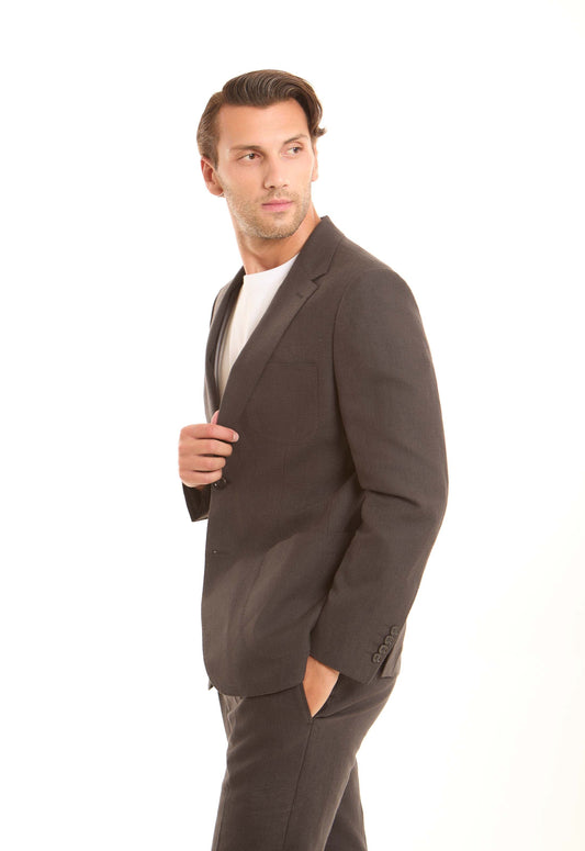 Linen-Cotton Modern Single-Breasted Blazer