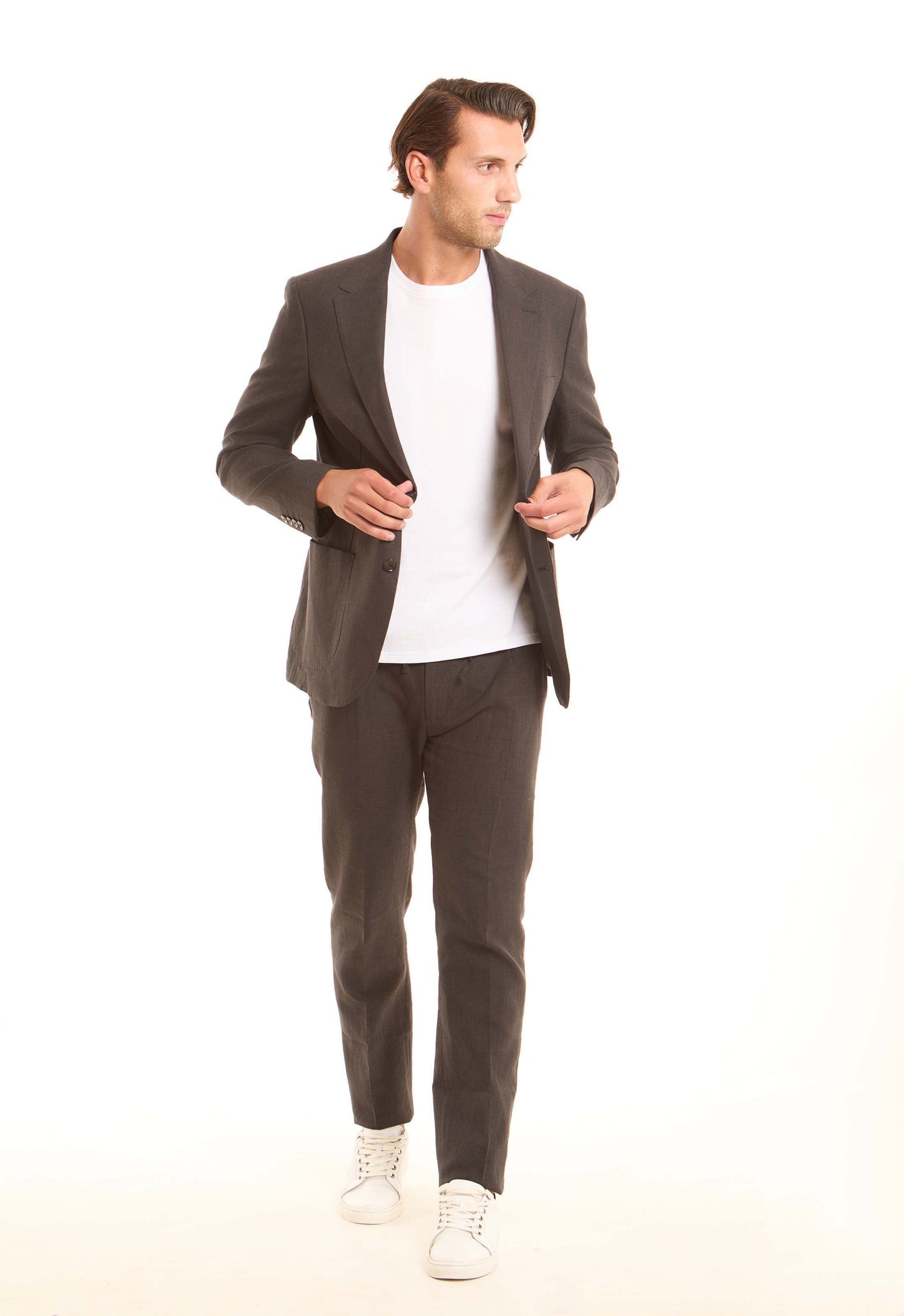 Linen-Cotton Modern Single-Breasted Blazer