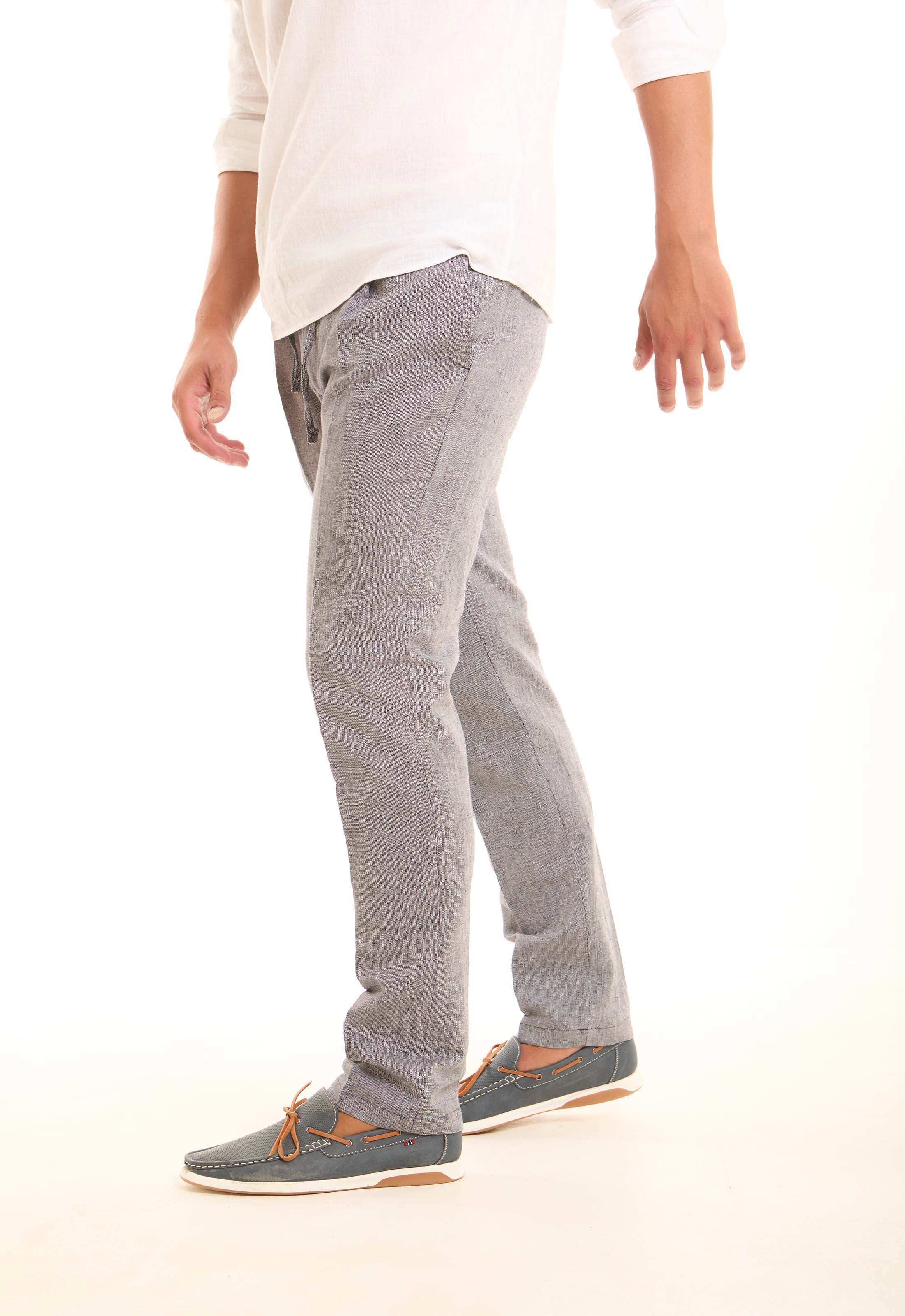 Linen-Cotton Straight Pants